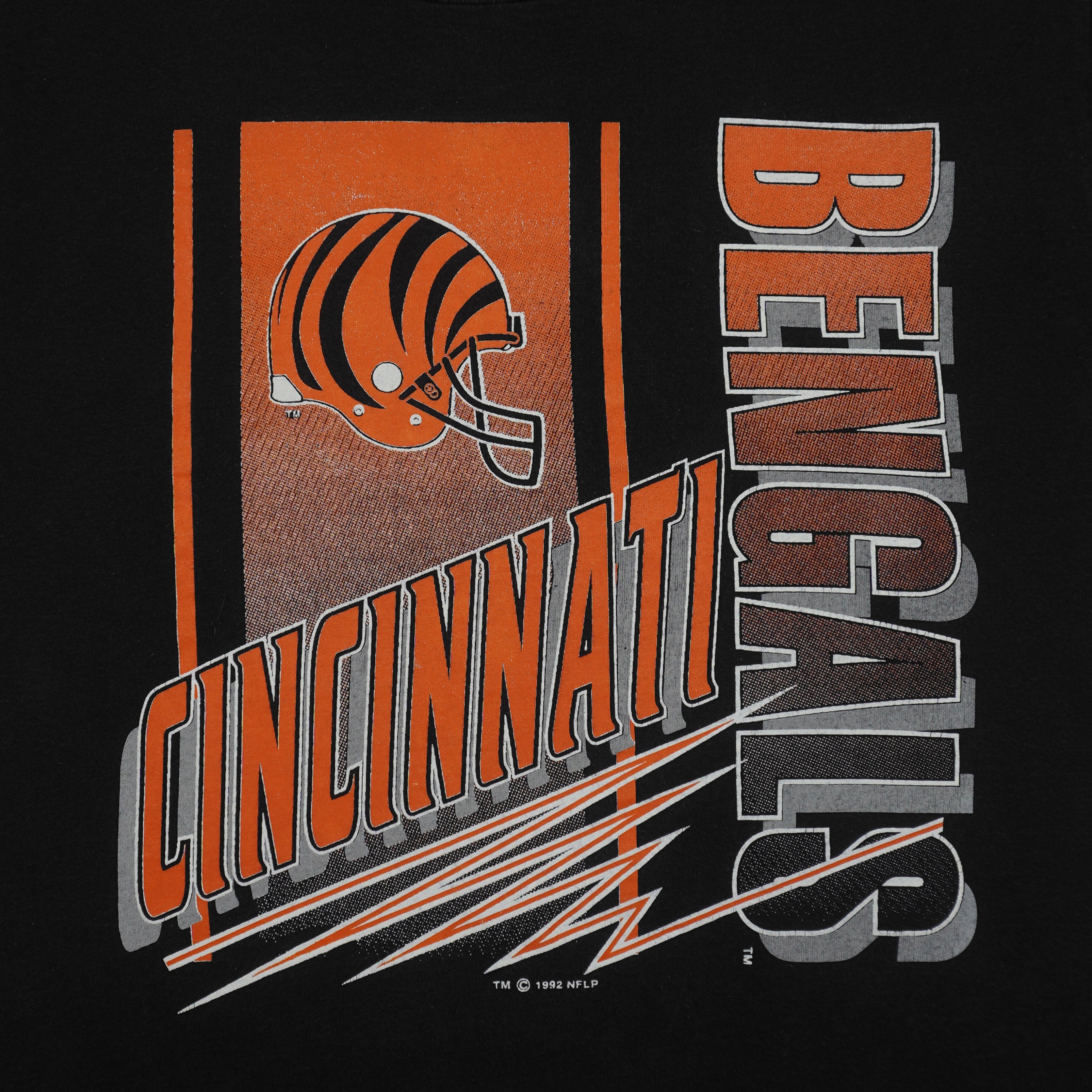 NFL (Logo 7) - Cincinnati Bengals Helmet Single Stitch T-Shirt 1992 Large Vintage Retro Football