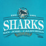 NHL (Trench) - San Jose Sharks Hockey T-Shirt 1992 Large Vintage Retro Hockey
