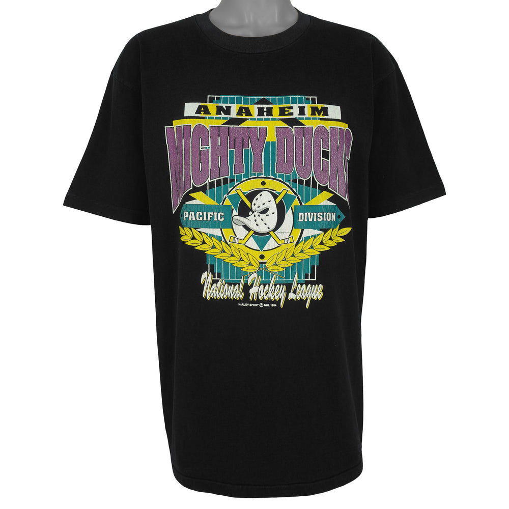 NHL - Anaheim Mighty Ducks Pacific Division T-Shirt 1994 X-Large Vintage Retro Hockey