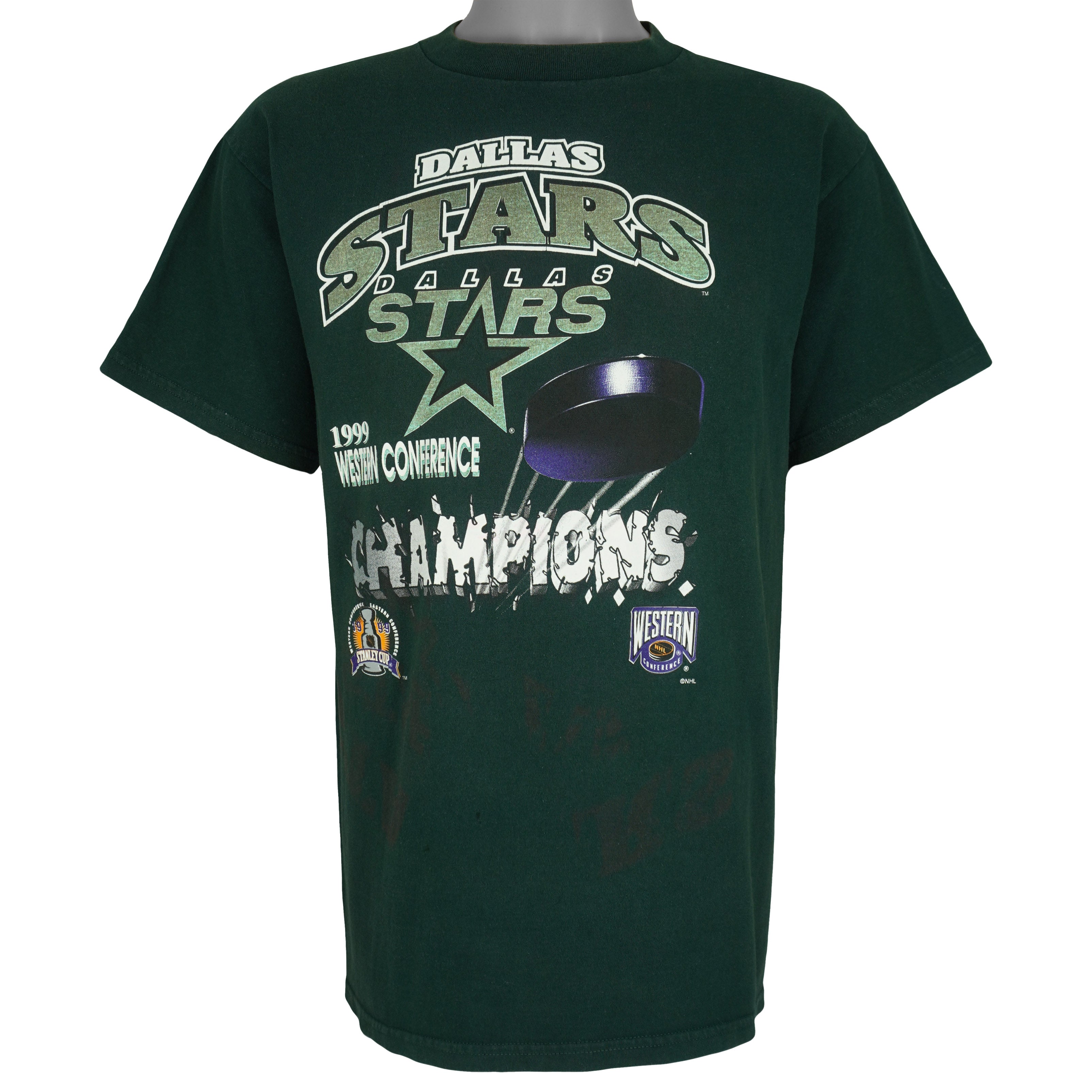 NHL (Tultex) - Dallas Stars Stanley Cup Champions T-Shirt 1999 Large Vintage Retro Hockey