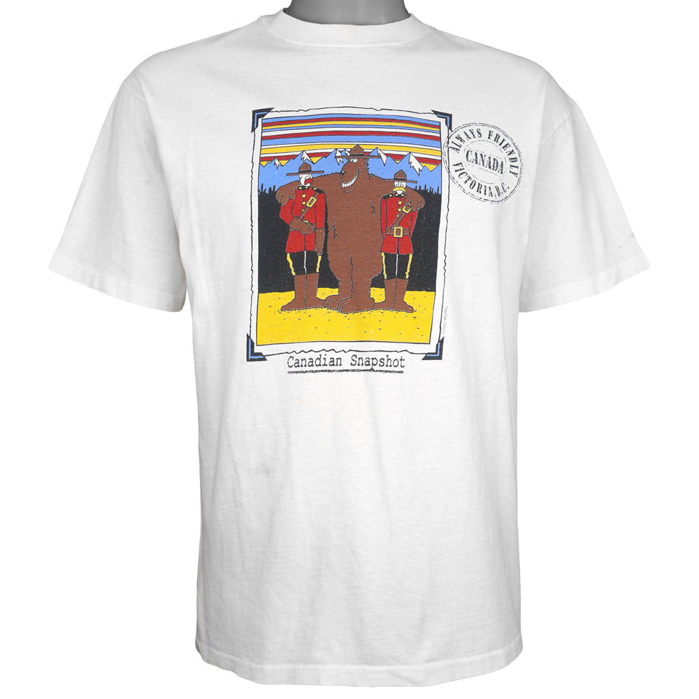 Vintage (Hanes) - Canadian Snapshot Single Stitch T-Shirt 1990s Large Vintage Retro