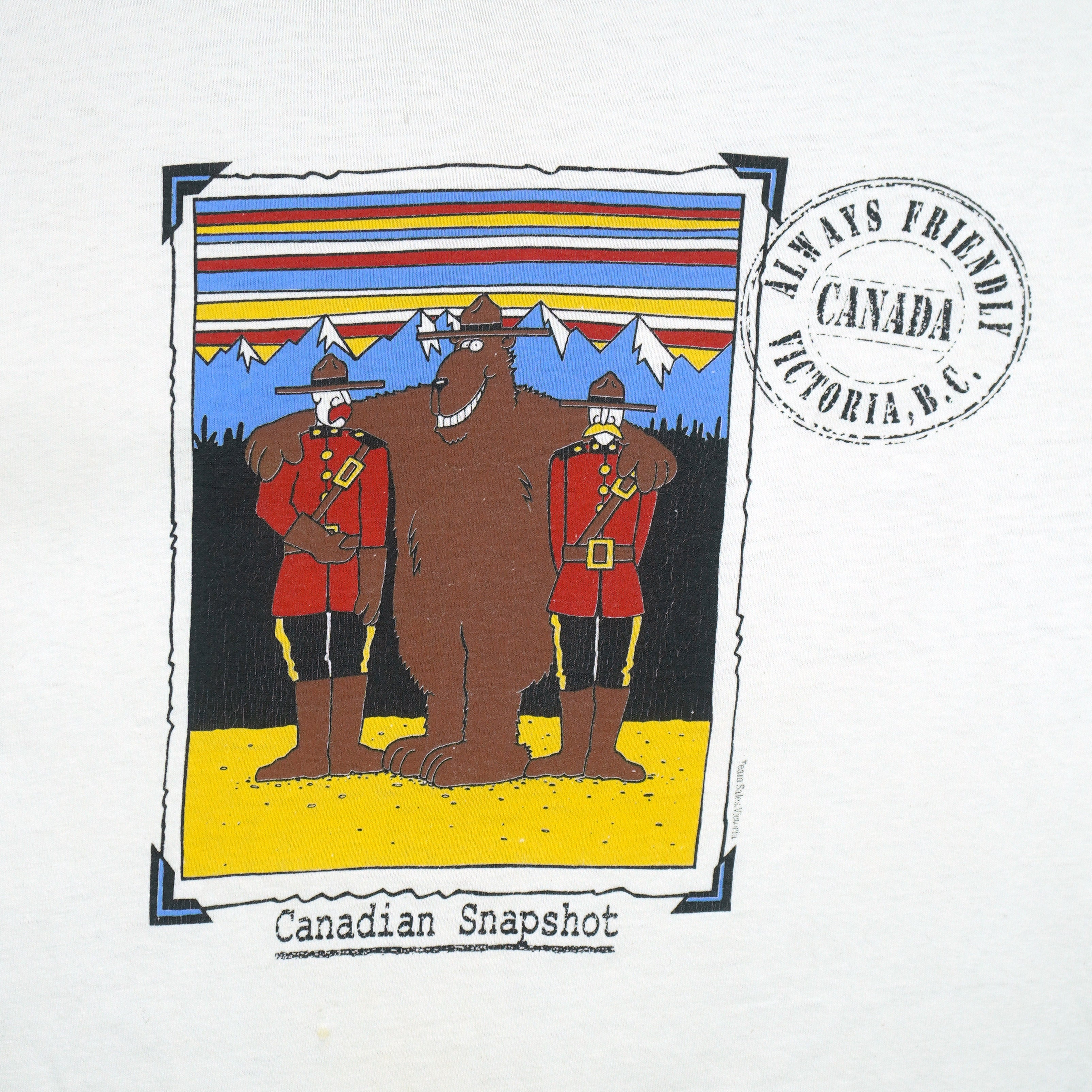 Vintage (Hanes) - Canadian Snapshot Single Stitch T-Shirt 1990s Large Vintage Retro