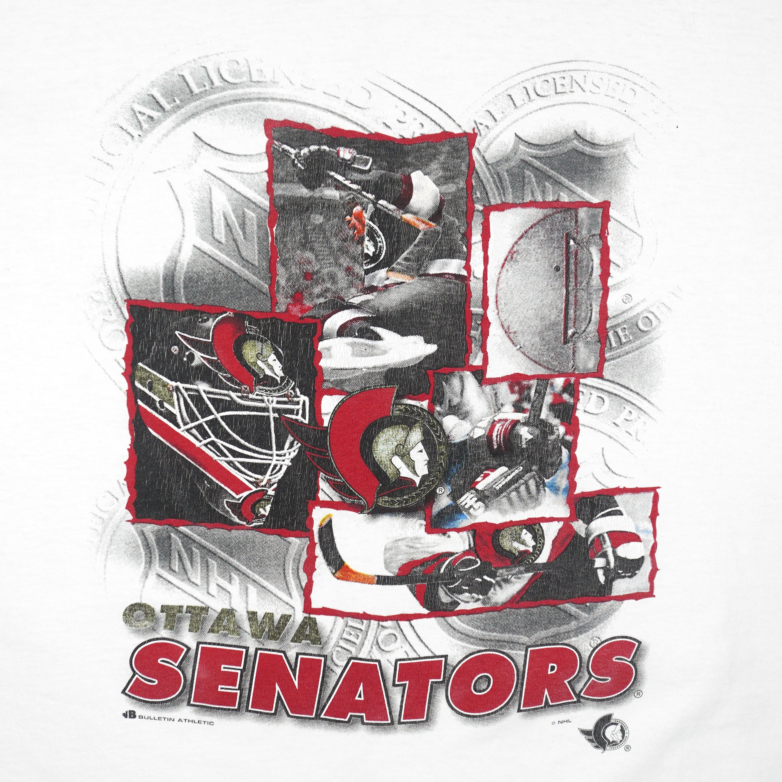 NHL (Bulletin Athletic) - Ottawa Senators Hockey T-Shirt 1990s Large Vintage Retro Hockey