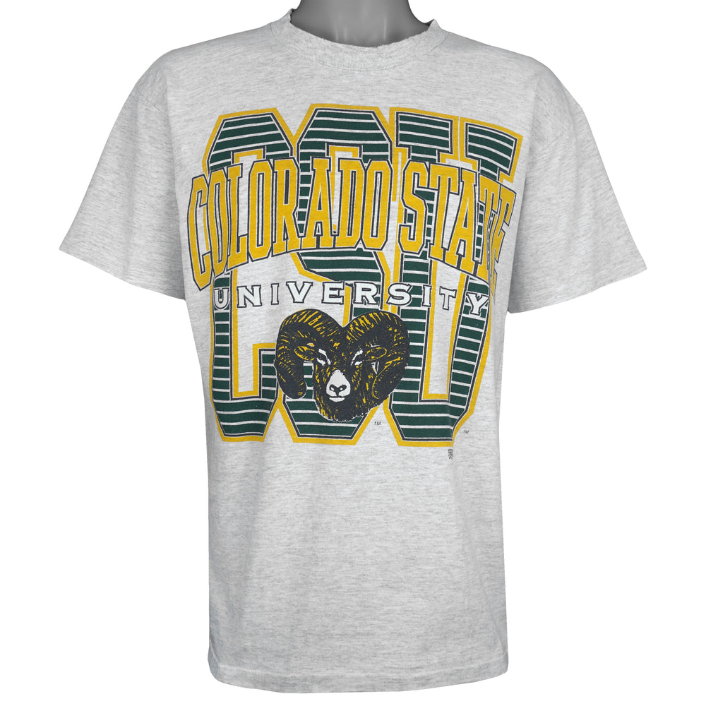 Vintage NCAA (Center Cut) - Colorado State University T-Shirt 1990s Large in gray