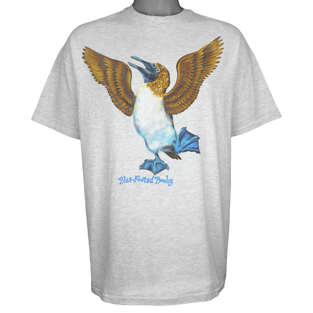 Vintage (Hanes) - Blue-Footed Booby Animal Print T-Shirt 1990s X-Large Vintage Retro