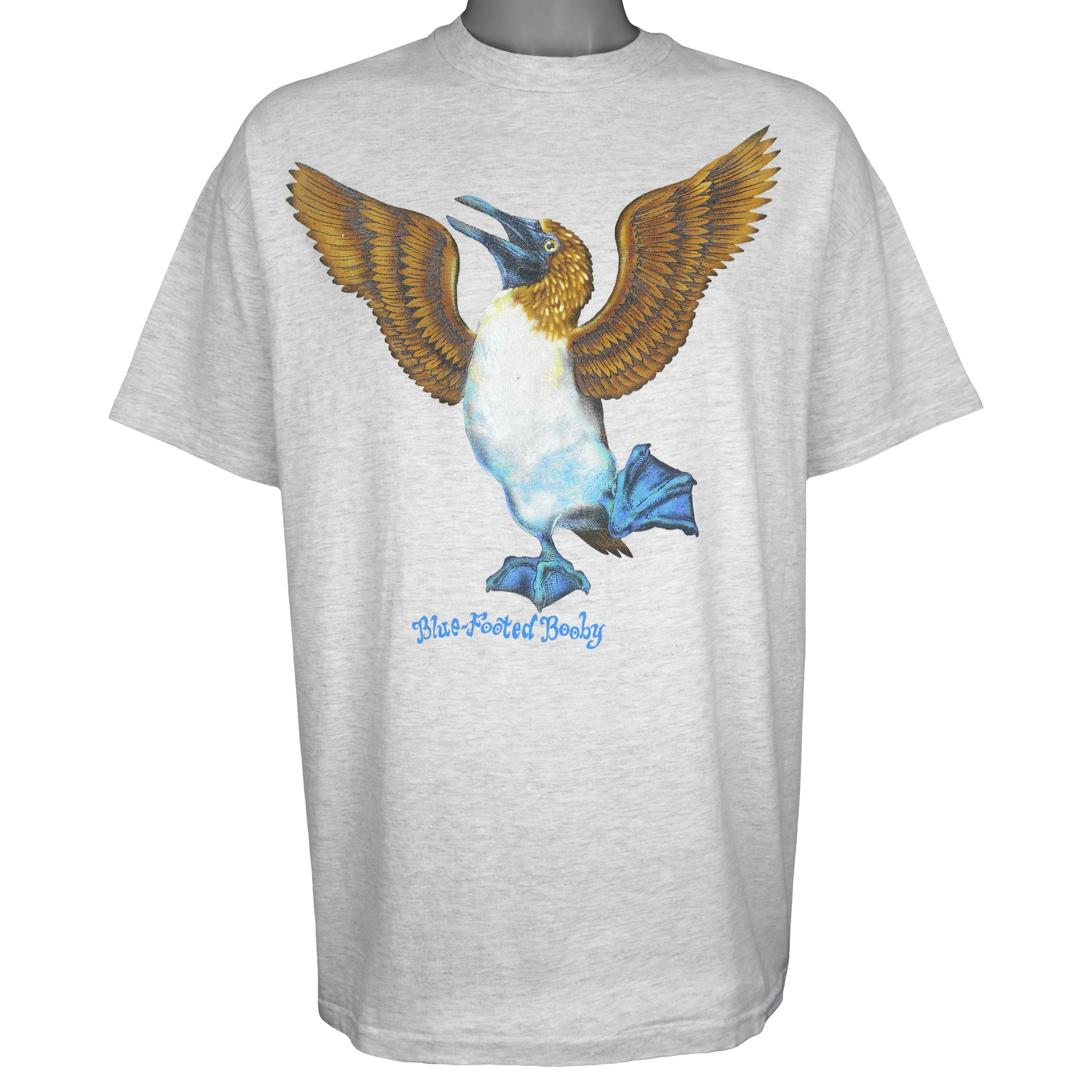 Vintage (Hanes) - Blue-Footed Booby Animal Print T-Shirt 1990s X-Large Vintage Retro