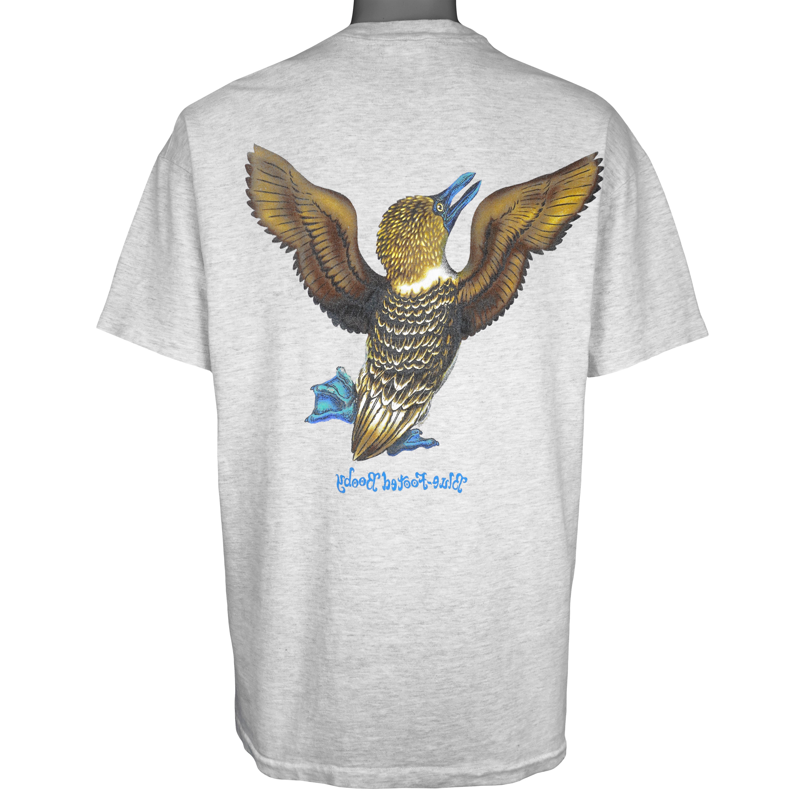 Vintage (Hanes) - Blue-Footed Booby Animal Print T-Shirt 1990s X-Large Vintage Retro