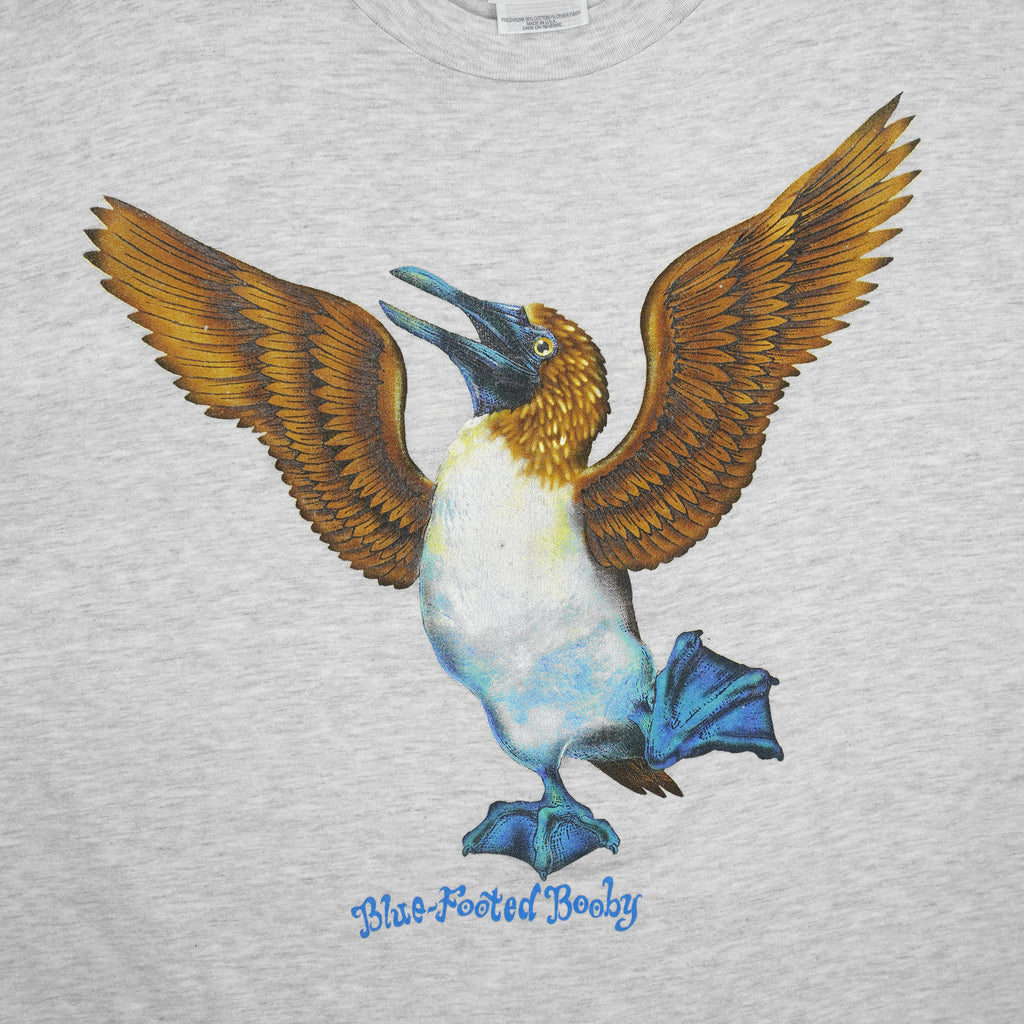 Vintage (Hanes) - Blue-Footed Booby Animal Print T-Shirt 1990s X-Large Vintage Retro