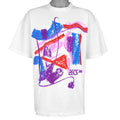 Asics - Abstract Pattern Single Stitch T-Shirt 1990s OSFA Vintage Retro