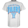 Vintage NFL (Logo 7) - Houston Oilers Pinstripe T-Shirt 1992 Medium in gray
