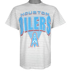 Vintage NFL (Logo 7) - Houston Oilers Pinstripe T-Shirt 1992 Medium in gray