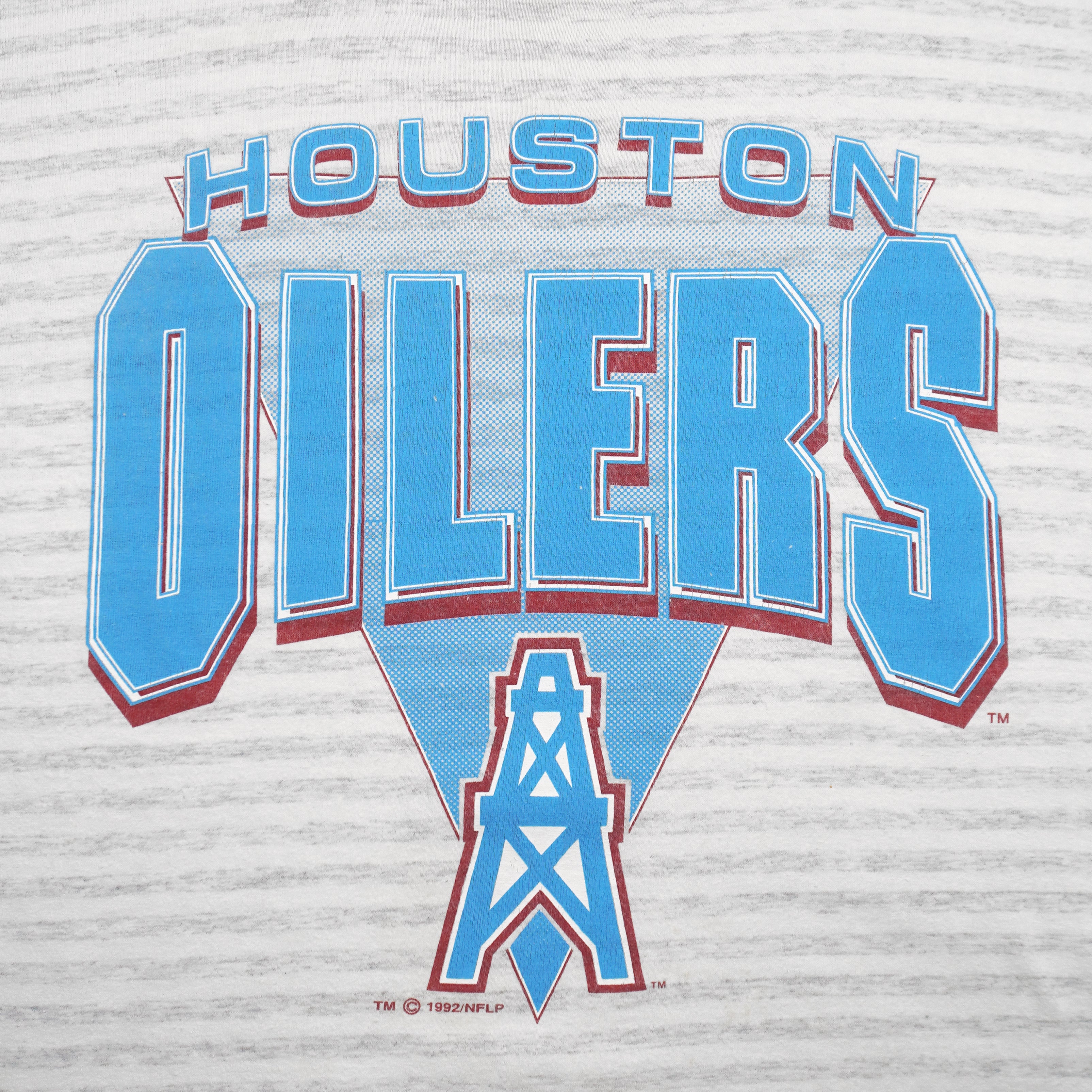 Vintage NFL (Logo 7) - Houston Oilers Pinstripe T-Shirt 1992 Medium in gray