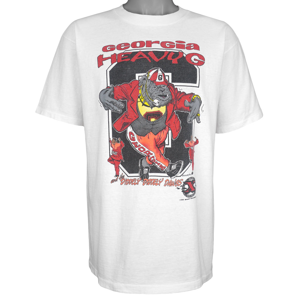 NCAA (Oneita) - Georgia Heavy G Single Stitch T-Shirt 1990 X-Large Vintage Retro