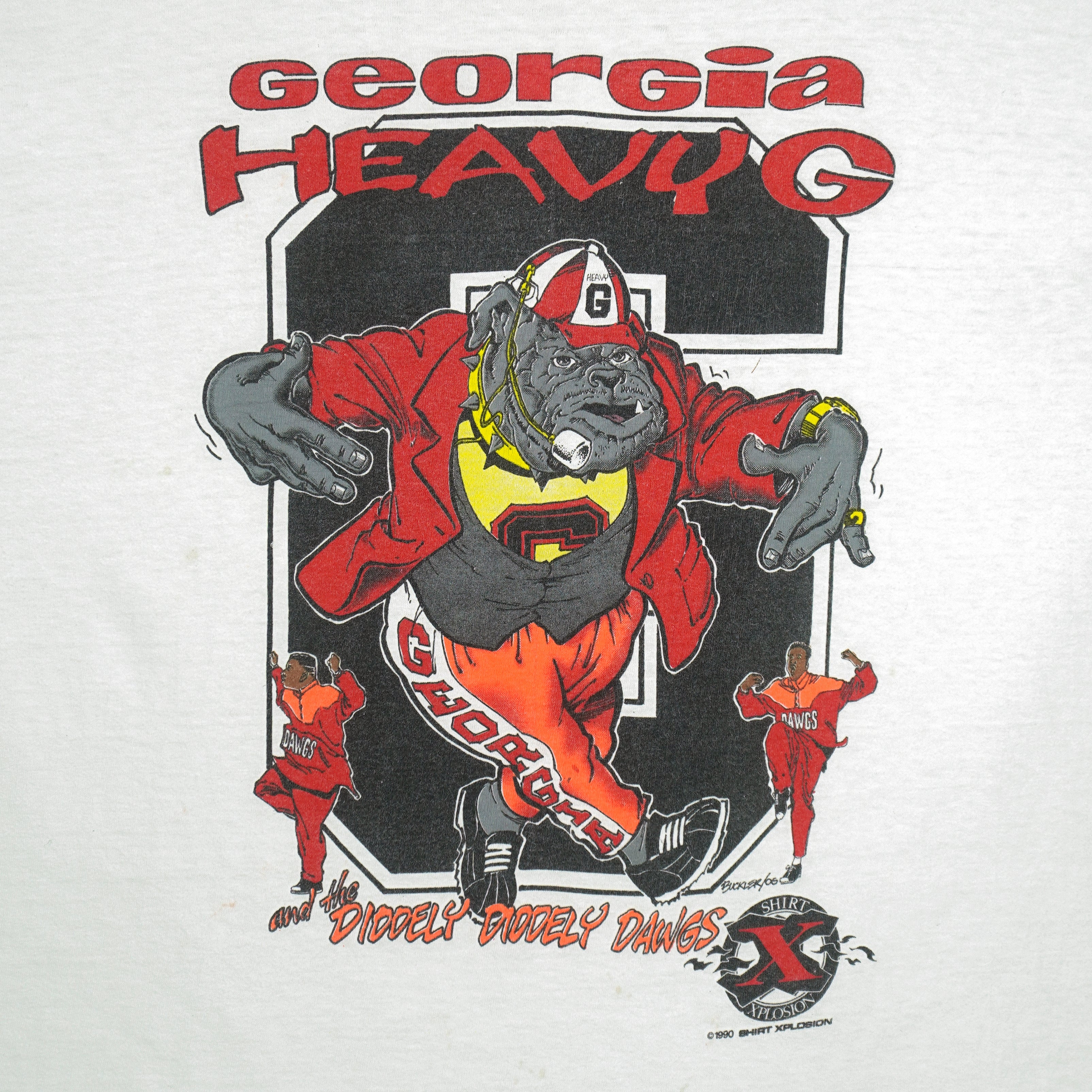 NCAA (Oneita) - Georgia Heavy G Single Stitch T-Shirt 1990 X-Large Vintage Retro