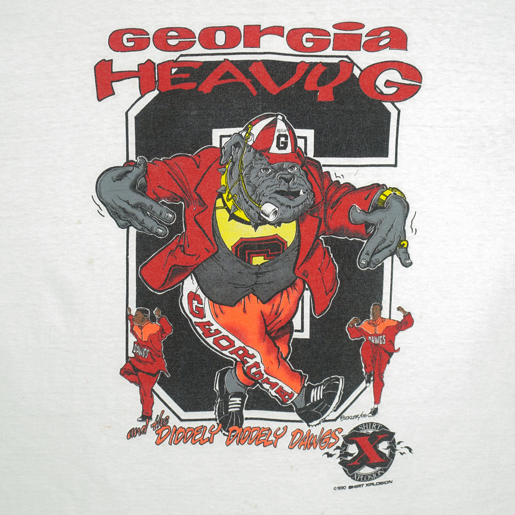 NCAA (Oneita) - Georgia Heavy G Single Stitch T-Shirt 1990 X-Large Vintage Retro