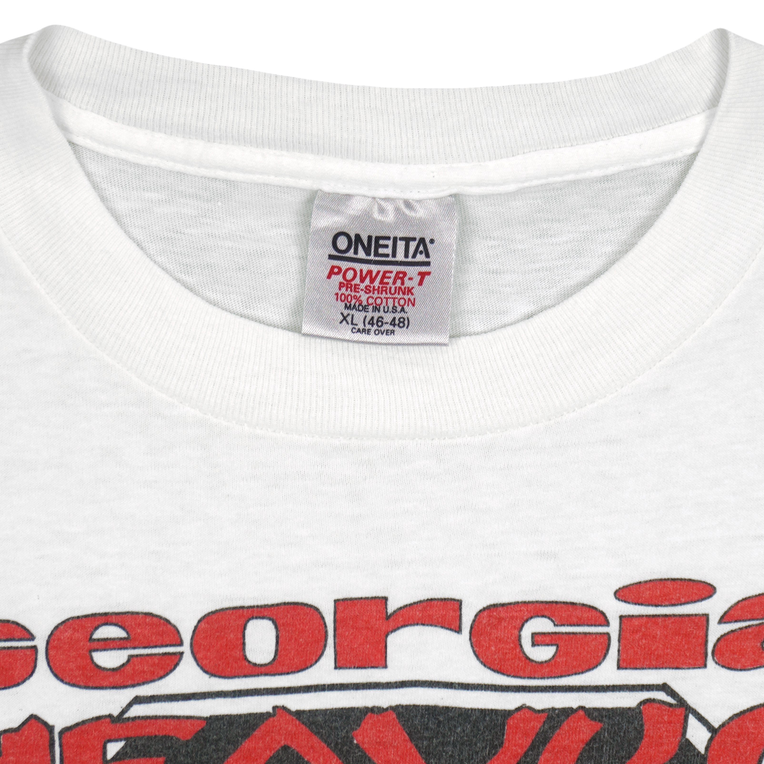 NCAA (Oneita) - Georgia Heavy G Single Stitch T-Shirt 1990 X-Large Vintage Retro