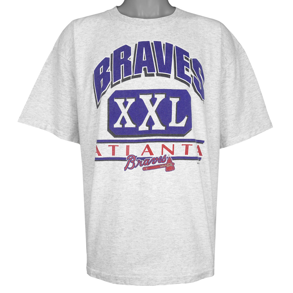 MLB (Salem) - Atlanta Braves XXL Spell-Out T-Shirt 1993 X-Large Vintage Retro Baseball