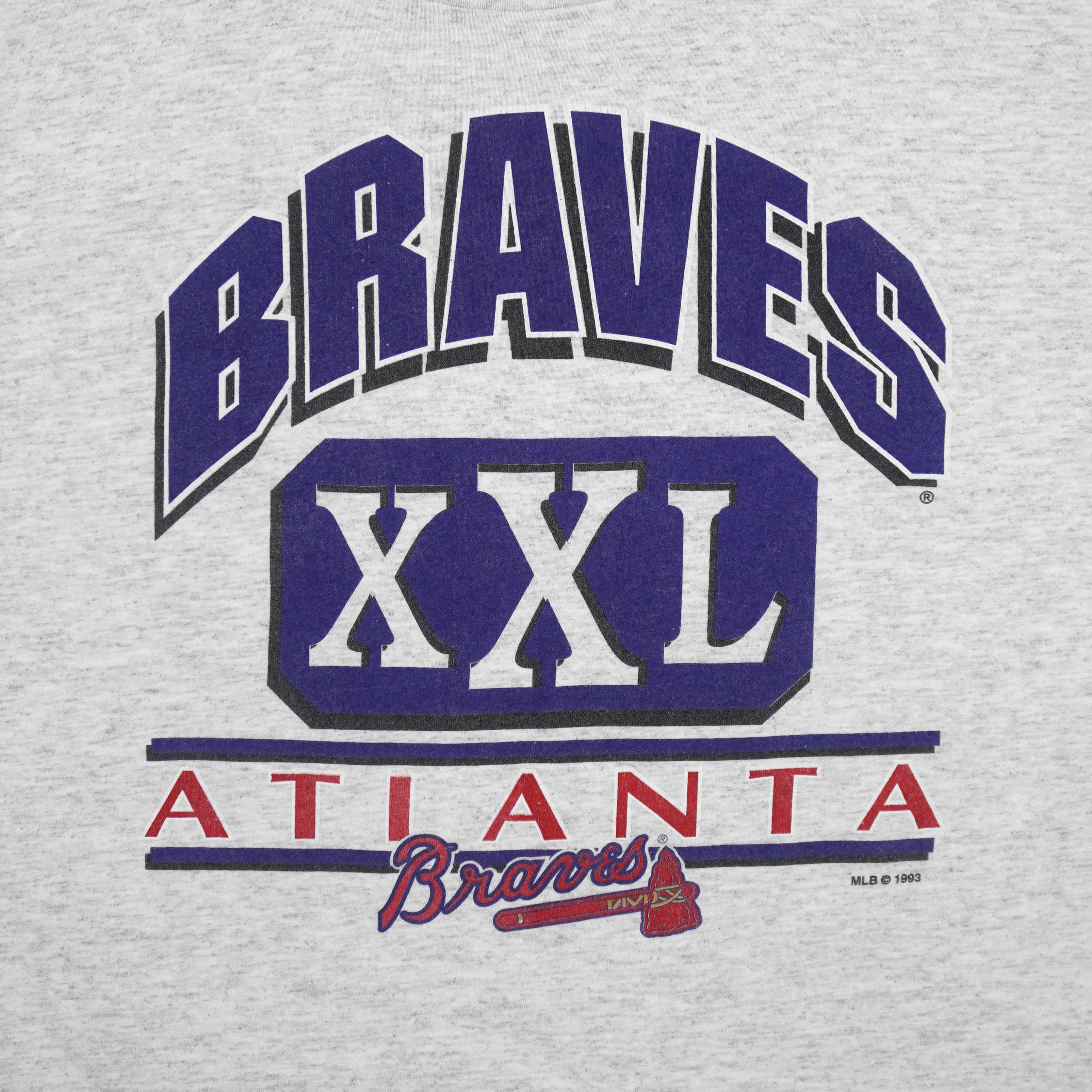 MLB (Salem) - Atlanta Braves XXL Spell-Out T-Shirt 1993 X-Large Vintage Retro Baseball