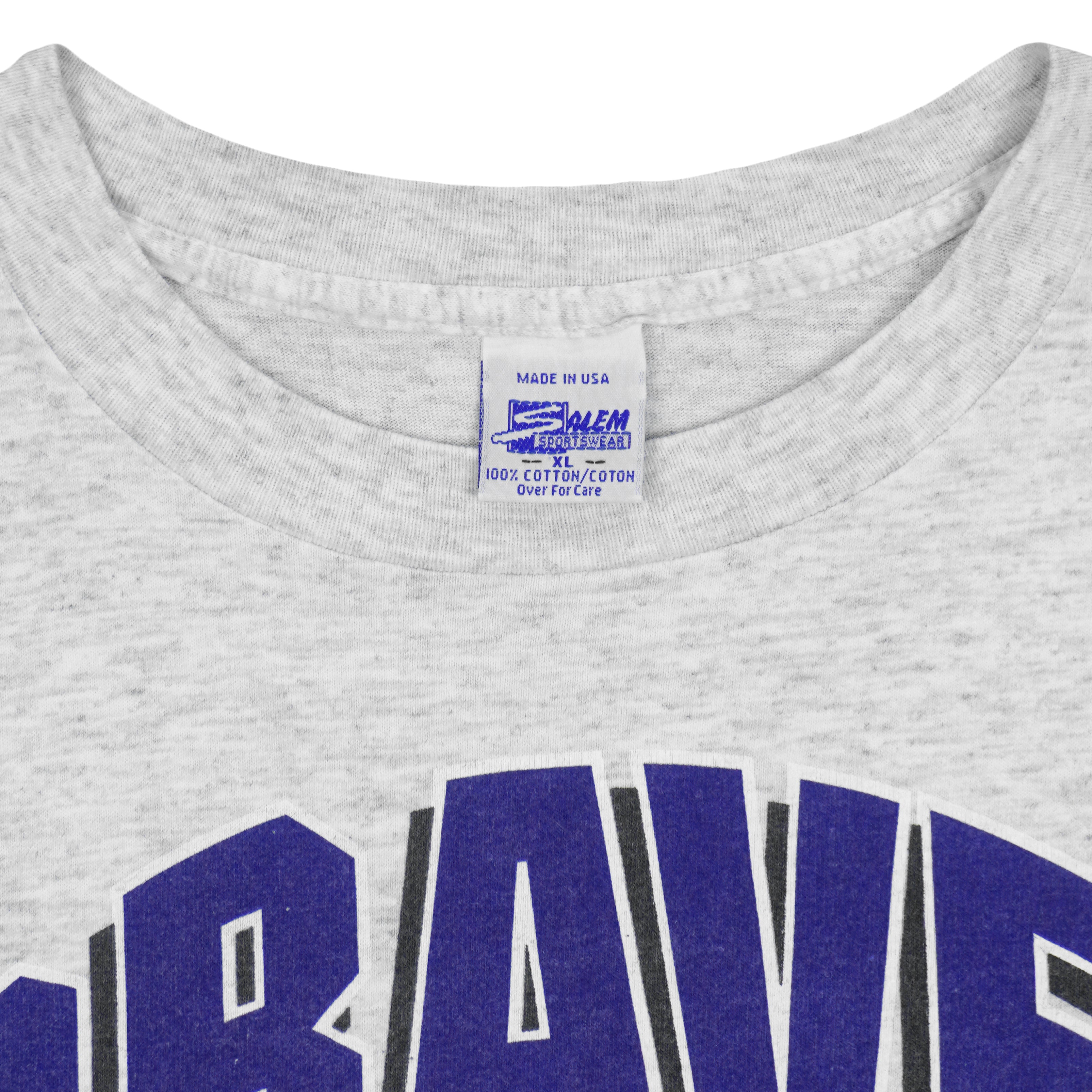 MLB (Salem) - Atlanta Braves XXL Spell-Out T-Shirt 1993 X-Large Vintage Retro Baseball