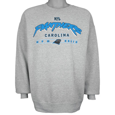 NFL - Grey Carolina Panthers Crew Neck Sweatshirt 2000s Large