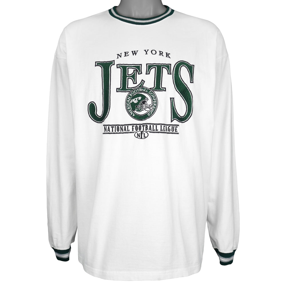 NFL (Team Apparel) - New York Jets Embroidered Sweatshirt 2000s Large Vintage Retro Football