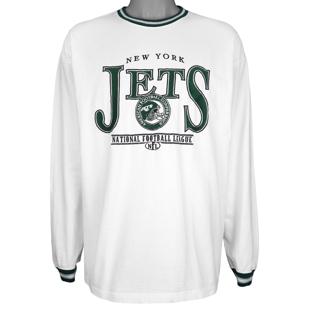 NFL (Team Apparel) - New York Jets Embroidered Sweatshirt 2000s Large Vintage Retro Football