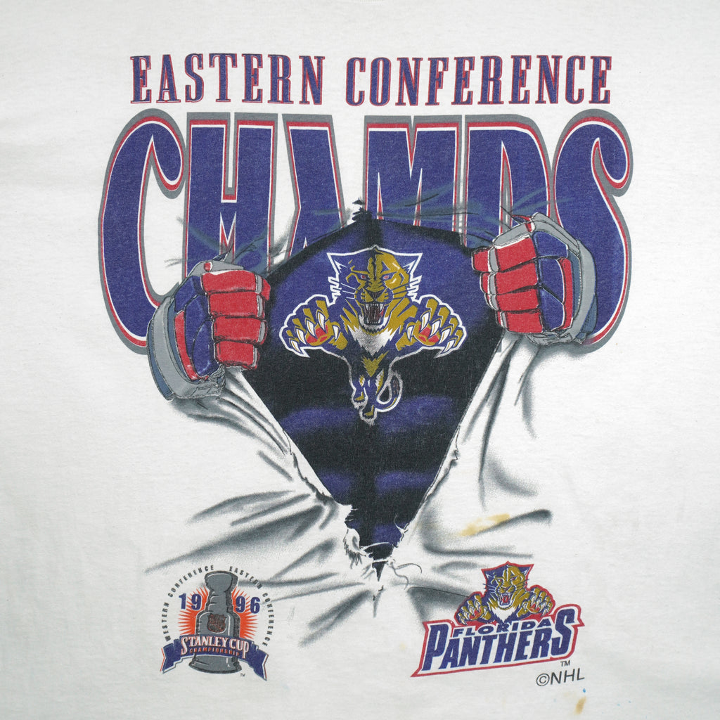 NHL (Signal Sport) - Florida Panthers Break Out T-Shirt 1996 X-Large Vintage Retro Hockey