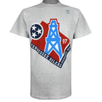 Vintage NFL (Logo 7) - Tennessee Oilers Inaugural Season T-Shirt 1997 Medium Tall in gray
