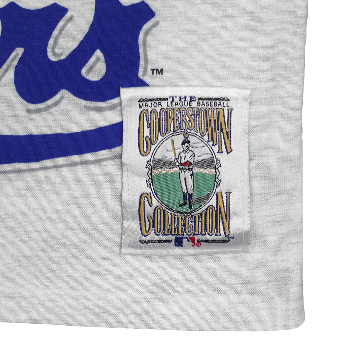 Cooperstown Collection patch on the light gray jersey