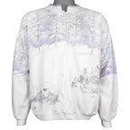 Vintage (Artisans) - Winter Forest Bunny Button-Up Cardigan 1990s Large vintage Retro