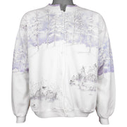 Vintage (Artisans) - Winter Forest Bunny Button-Up Cardigan 1990s Large vintage Retro