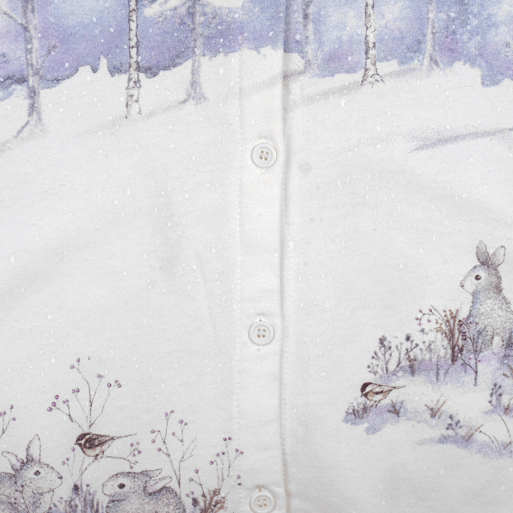 Vintage (Artisans) - Winter Forest Bunny Button-Up Cardigan 1990s Large vintage Retro