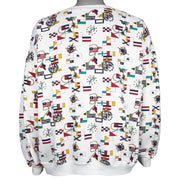 Vintage - Nautical Flags All Over Print Crew Neck Sweatshirt 1990s 3X-Large Vintage Retro