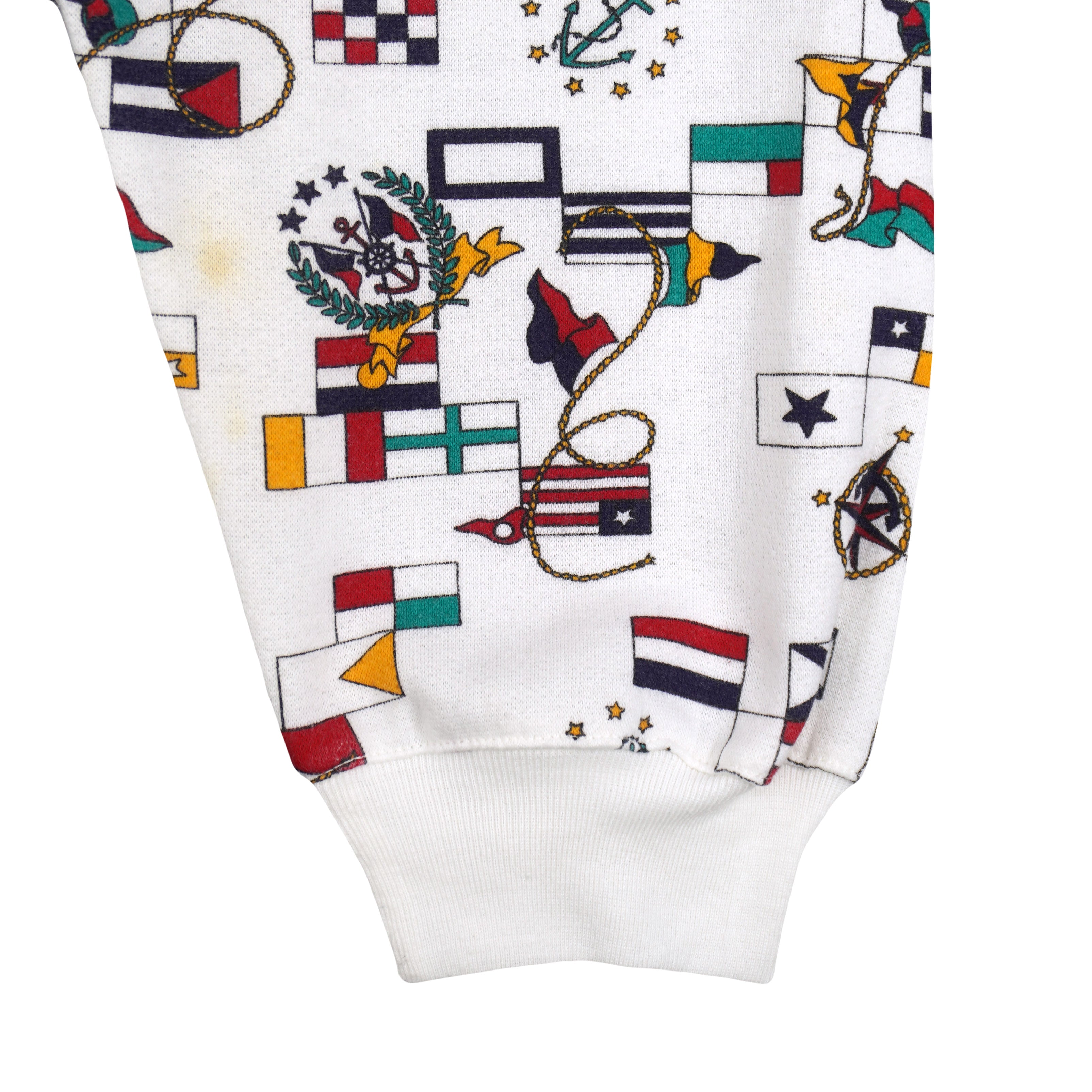 Vintage - Nautical Flags All Over Print Crew Neck Sweatshirt 1990s 3X-Large Vintage Retro