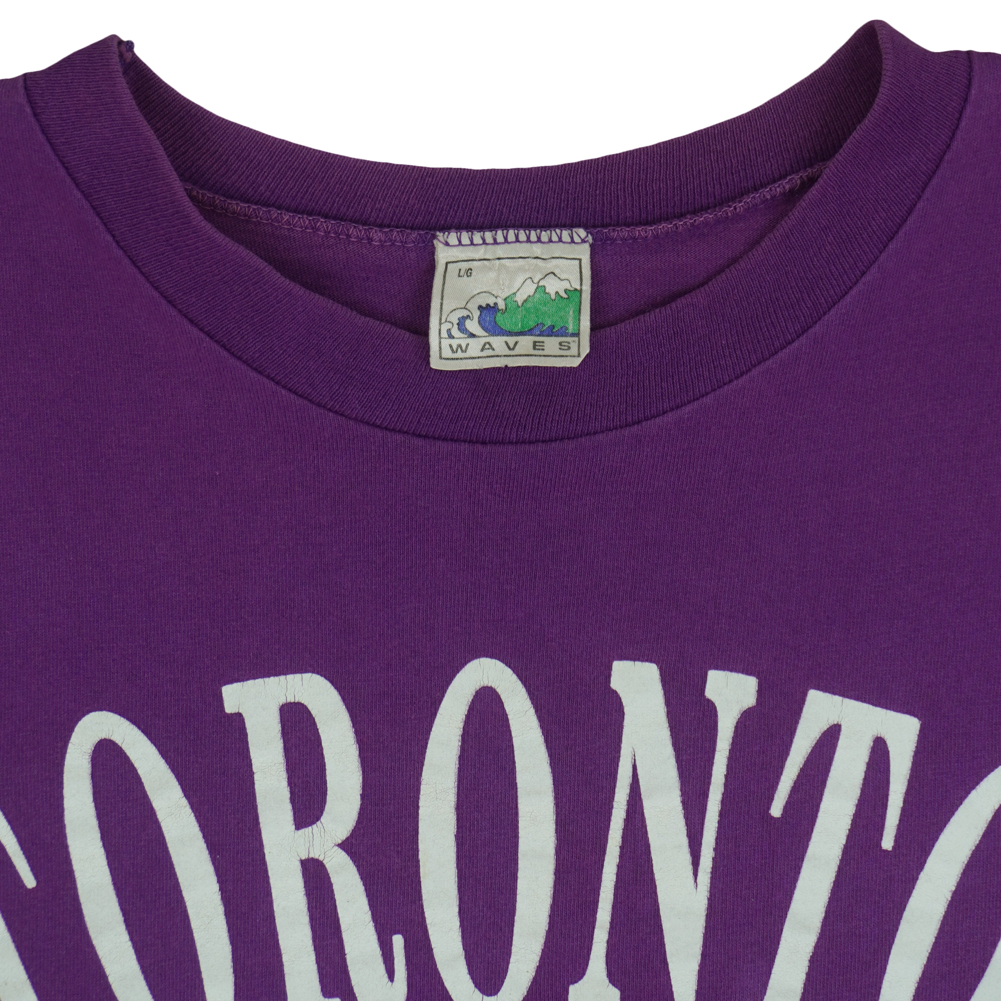 Vintage (Waves) - Toronto Casual Comfort Single Stitch T-Shirt 1990 Large Vintage Retro
