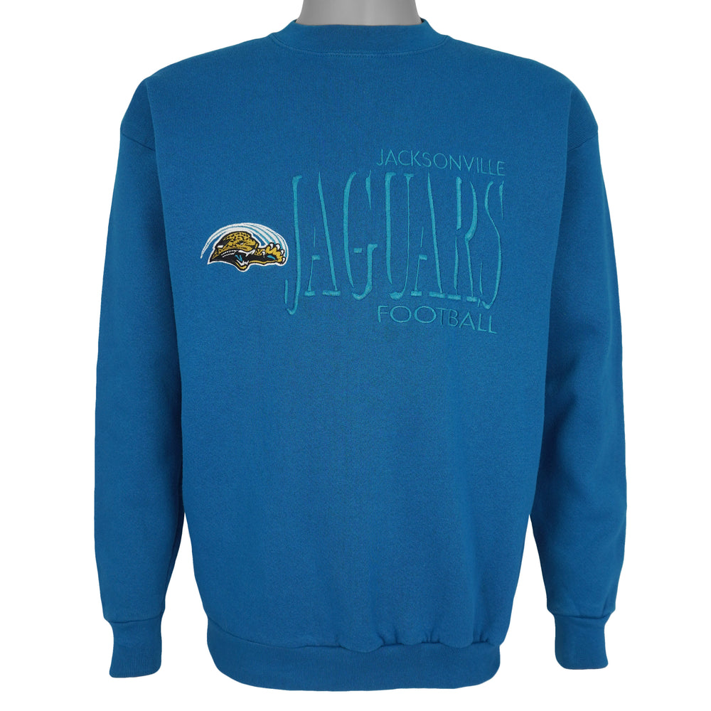 NFL (Logo 7) - Jacksonville Jaguars Football Embroidered Sweatshirt 1990s Medium Vintage Retro Football