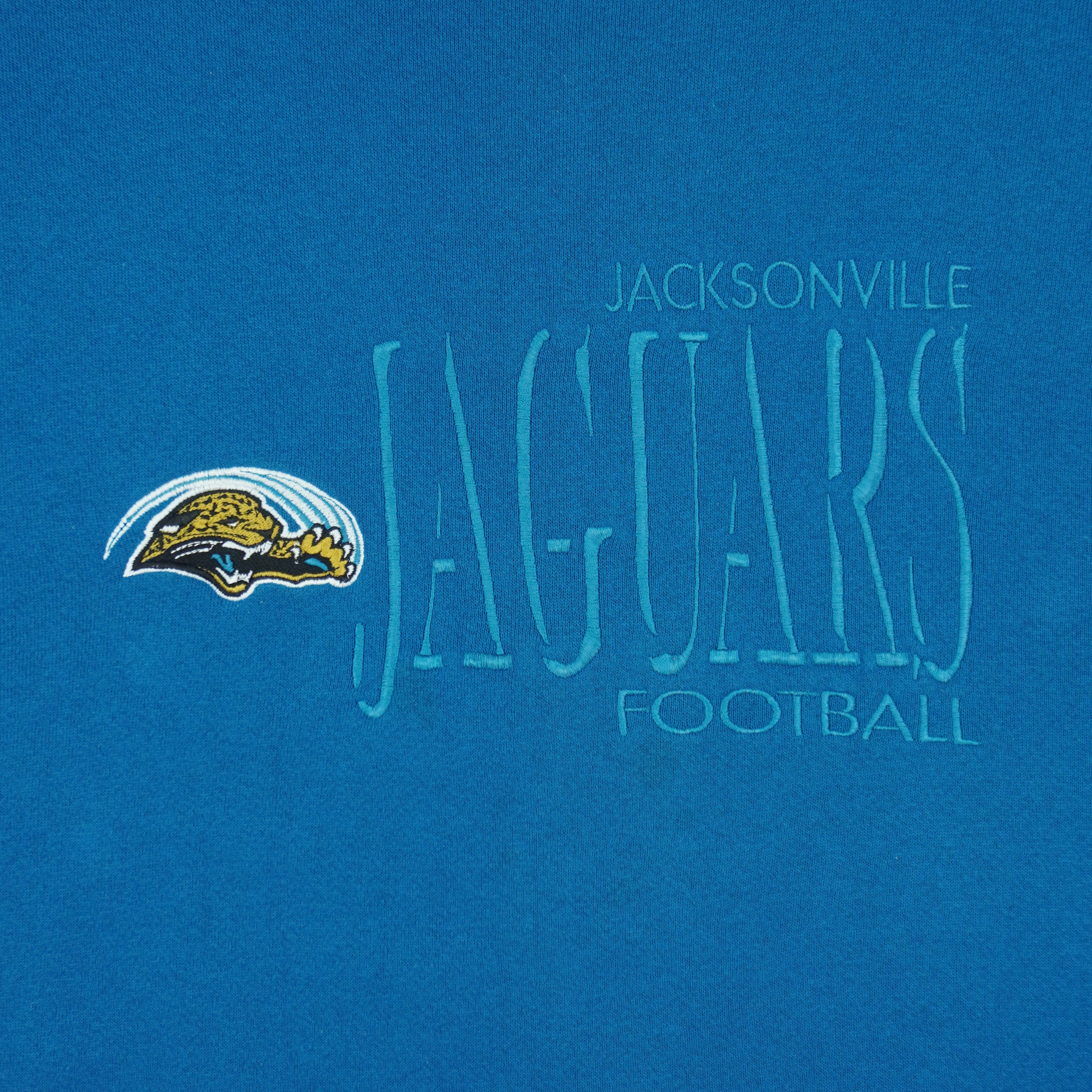 NFL (Logo 7) - Jacksonville Jaguars Football Embroidered Sweatshirt 1990s Medium Vintage Retro Football
