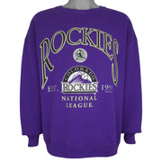 MLB (Lee Sport) - Colorado Rockies National League Crew Neck Sweatshirt 1996 X-Large Vintage Retro Baseball