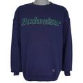 Budweiser (Hanes) - Blue Spell Out Crew Neck Sweatshirt 1993 X-Large Vintage Retro