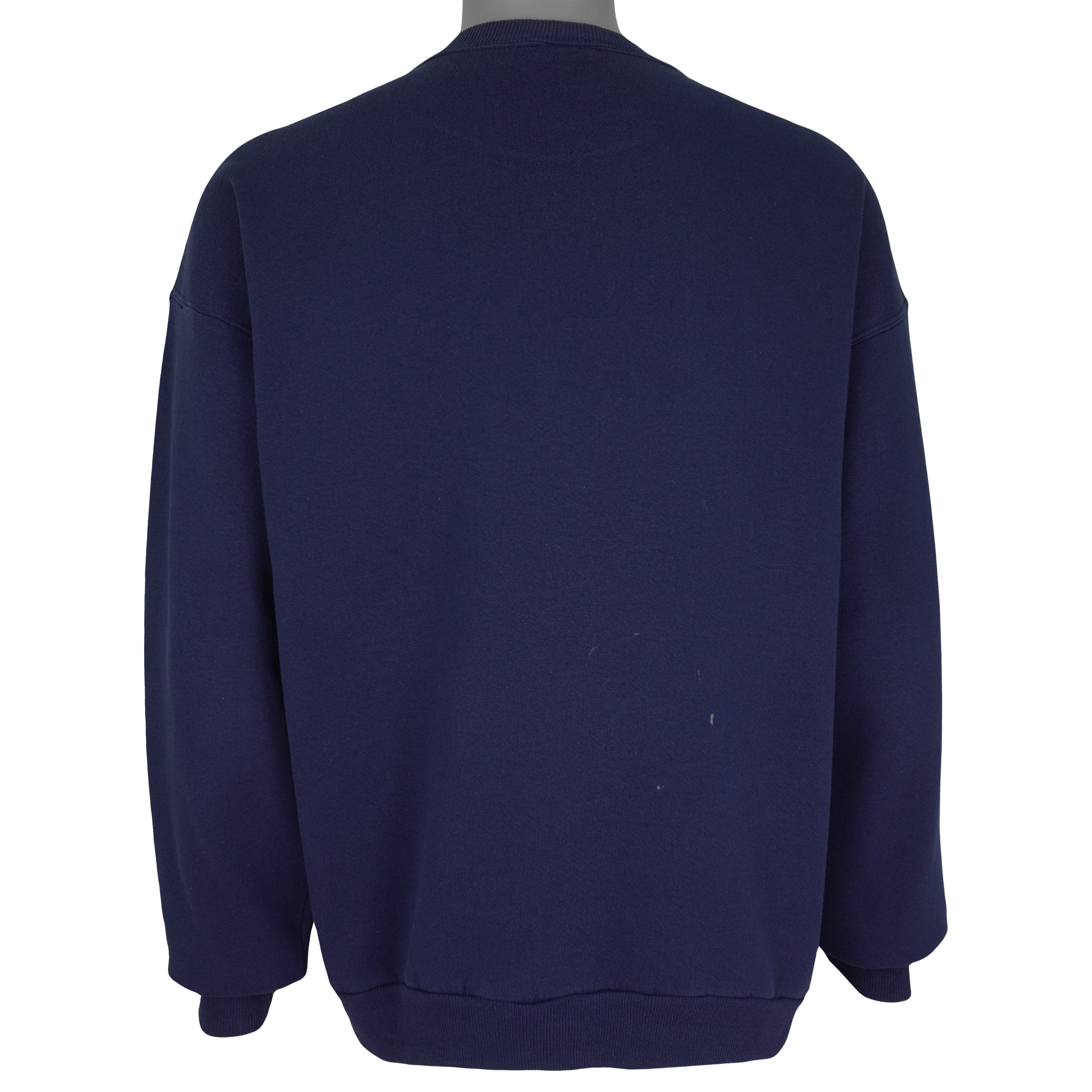 Budweiser (Hanes) - Blue Spell Out Crew Neck Sweatshirt 1993 X-Large Vintage Retro