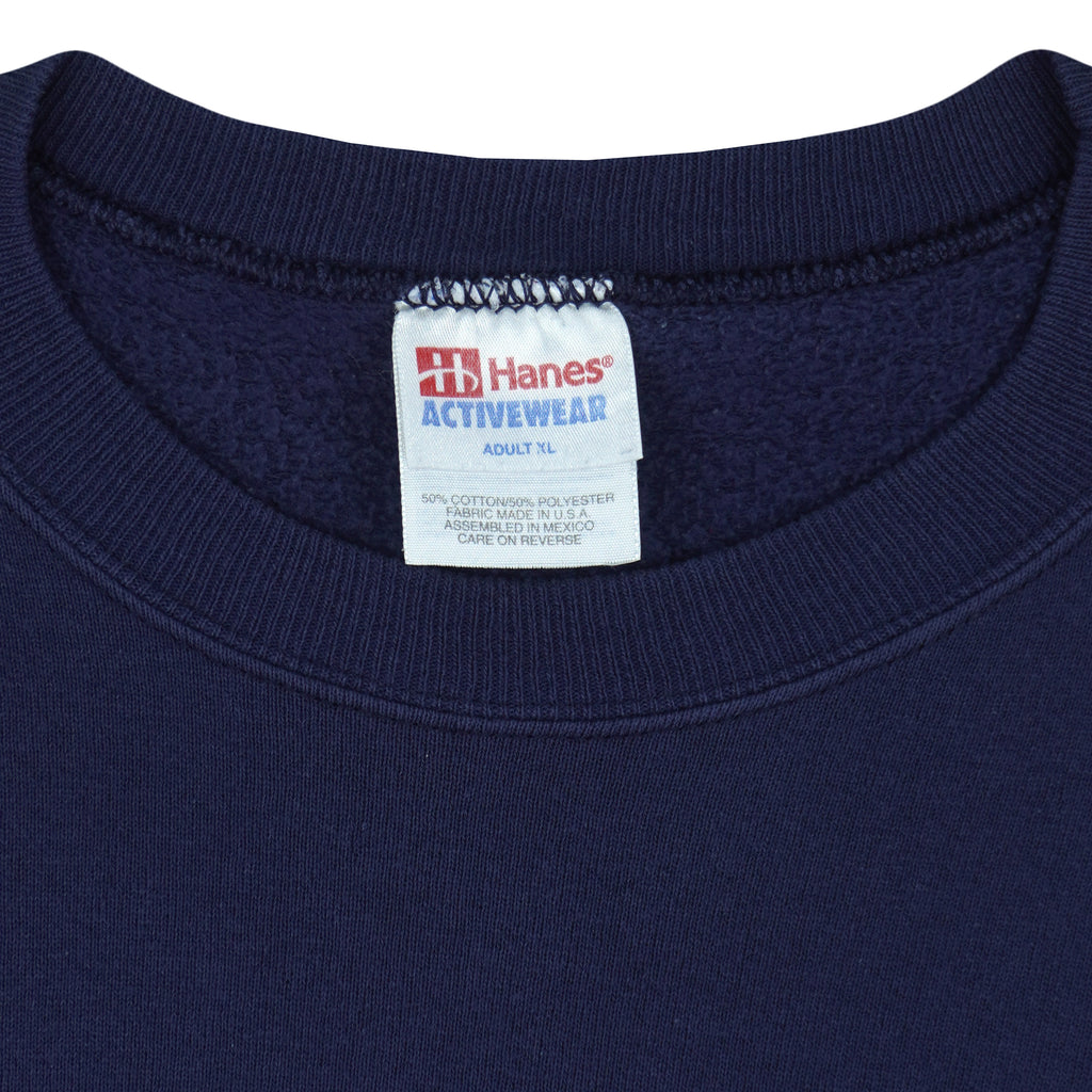 Budweiser (Hanes) - Blue Spell Out Crew Neck Sweatshirt 1993 X-Large Vintage Retro