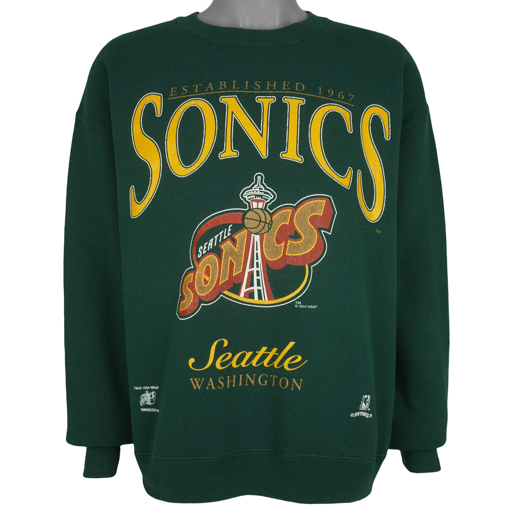 NBA (Lee) - Seattle Super Sonics Washington Crew Neck Sweatshirt 1994 Large Vintage Retro Basketball