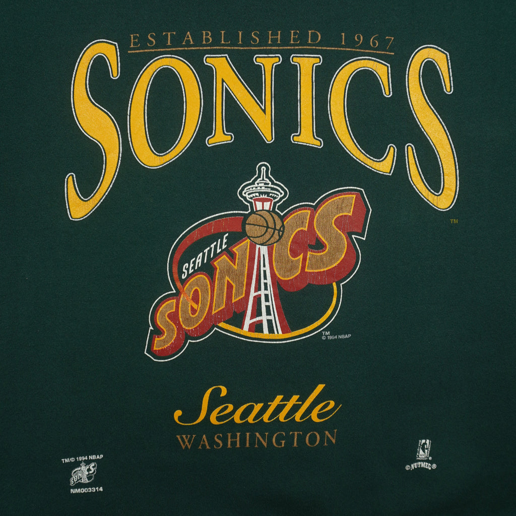 NBA (Lee) - Seattle Super Sonics Washington Crew Neck Sweatshirt 1994 Large Vintage Retro Basketball
