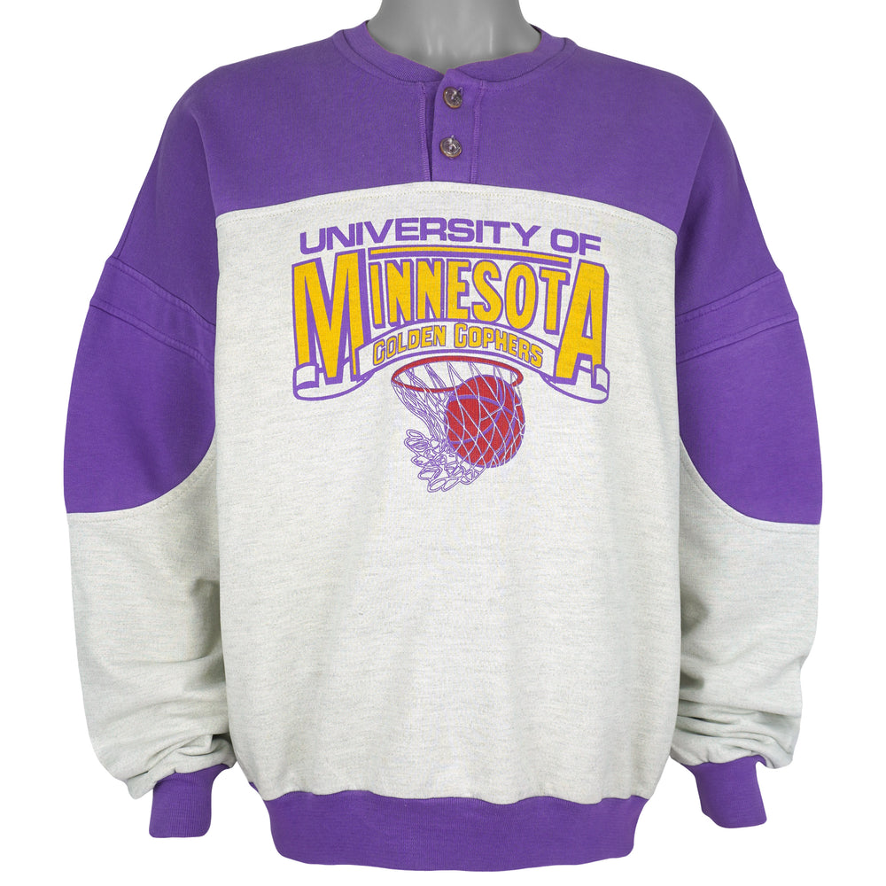 NCAA - University of Minnesota Golden Gophers 1/2 Button Sweatshirt 1990s X-Large Vintage Retro