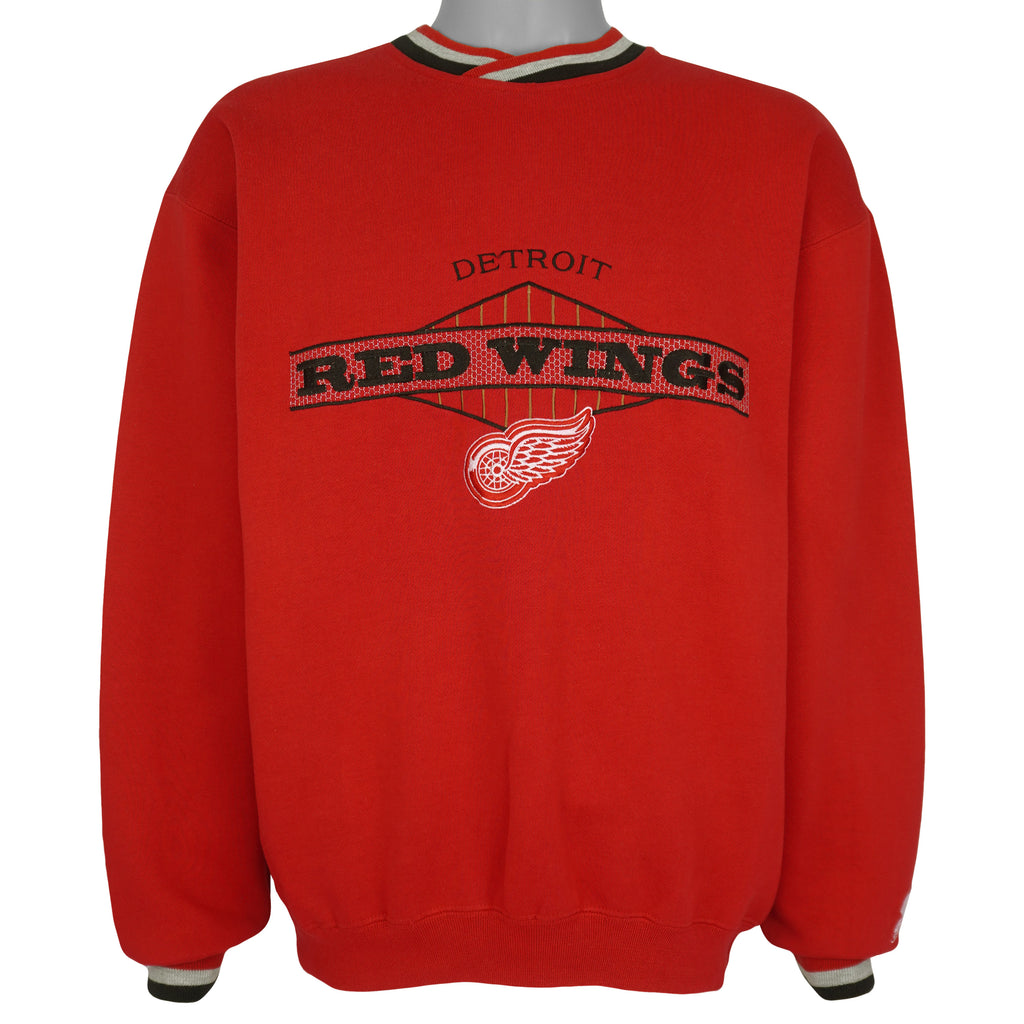 Starter (NHL) - Detroit Red Wings Big Logo Sweatshirt 1990s Medium Vintage Retro Hockey