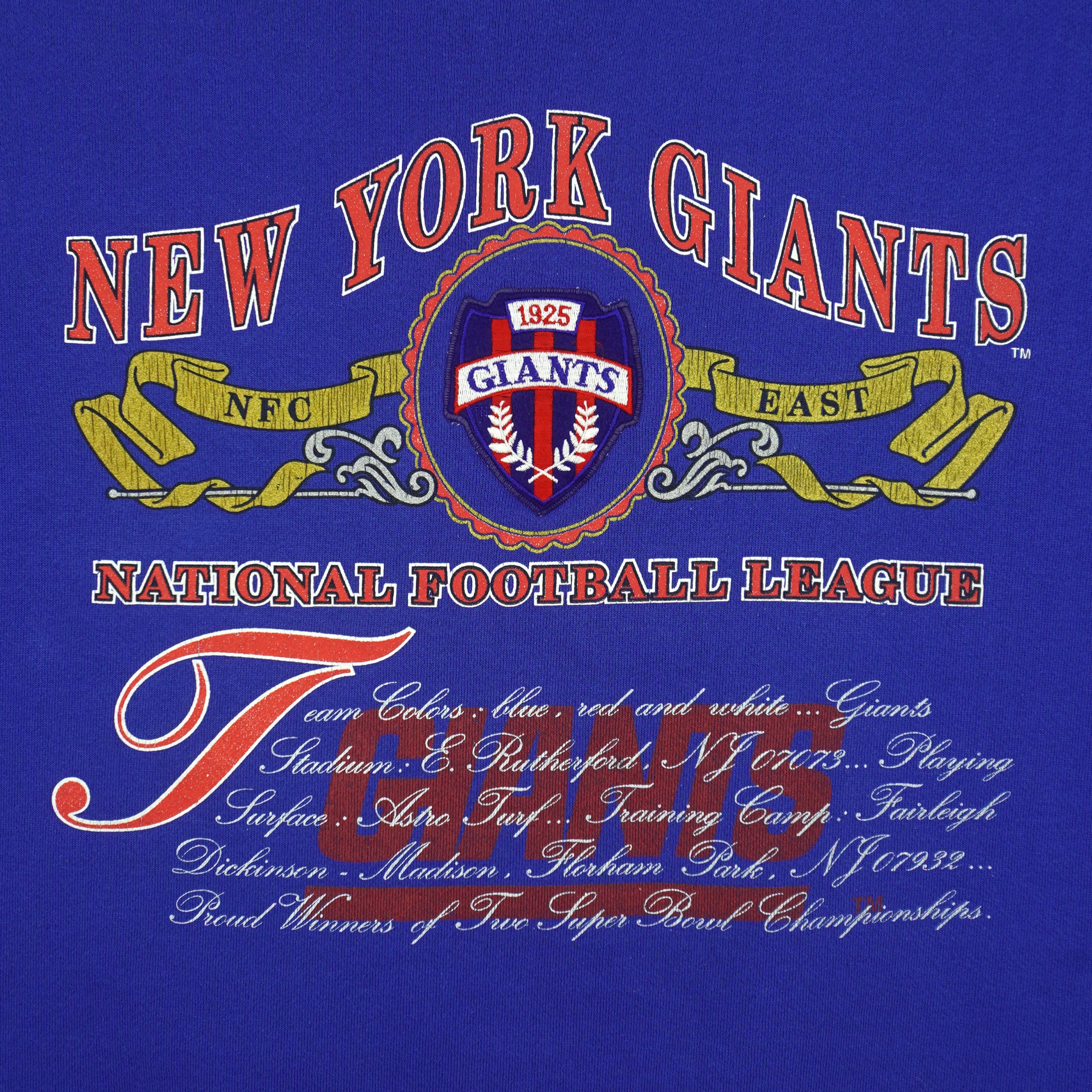 NFL (Nutmeg) - New York Giants Sweatshirt 1990s X-Large Vintage Retro Football