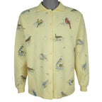 Vintage (Artisans)- Birds Button-Up Cardigan Large Vintage Retro