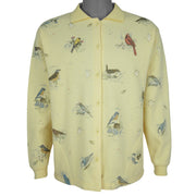 Vintage (Artisans)- Birds Button-Up Cardigan Large Vintage Retro