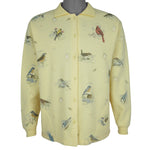 Vintage (Artisans)- Birds Button-Up Cardigan Large Vintage Retro