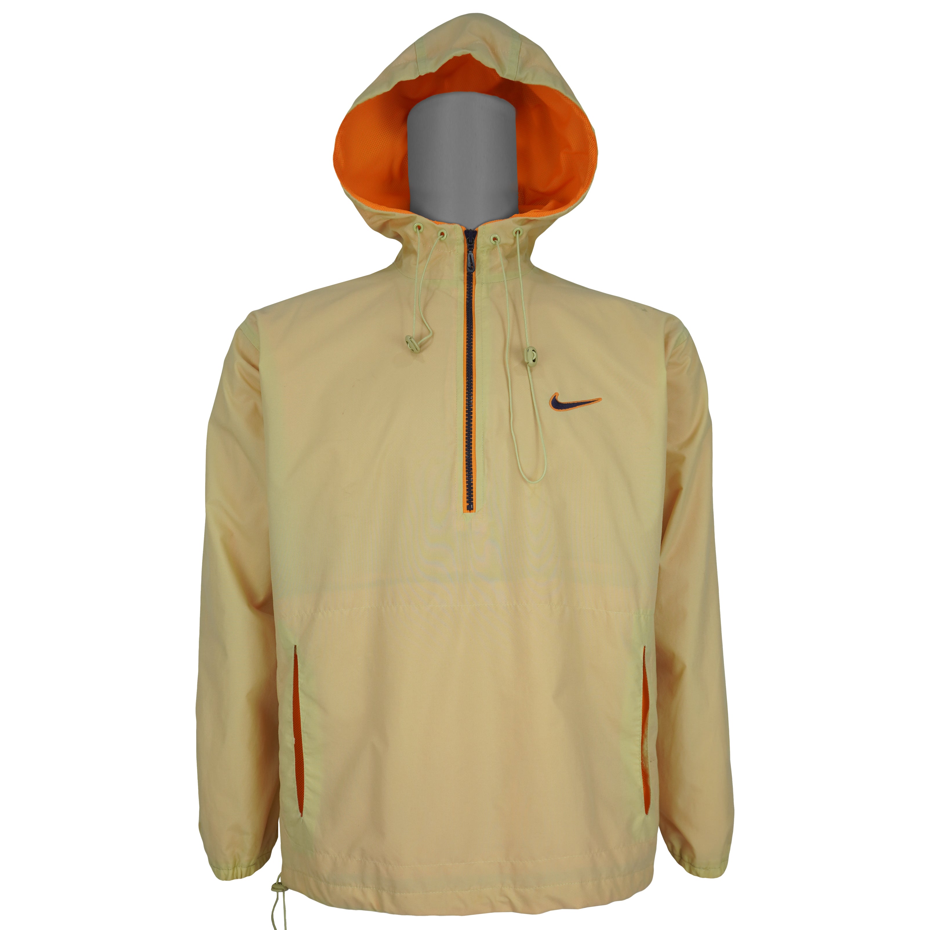 Nike - 1/4 Zip Hooded Pullover Windbreaker 1990s Medium Vintage Retro